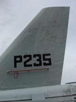 BH7 at the 2009 Hovershow - The rear fin showing the distinctive P235 tail markings (submitted by James Rowson).